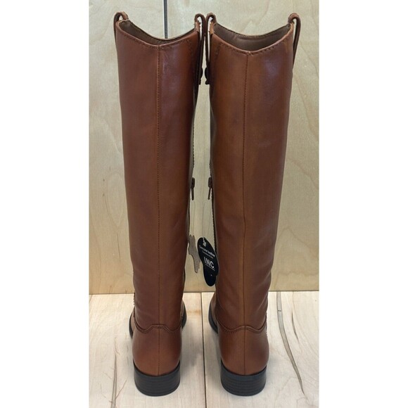 INC International Concepts Womens Fawne Leather Zip Up Riding Boots Cognac 5.5M - Picture 5 of 7